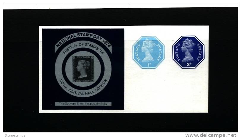 GREAT BRITAIN - 1974  NATIONAL STAMP DAY  SOUVENIR  SHEET  MINT NH - Cinderellas