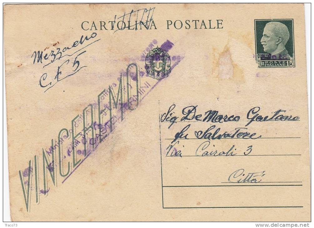 CASTELTERMINI / Città  Card_ Cartolina Pubblicitaria (Targhetta) 1930-40  " Min. Agricol E Foreste " - Cent. 15 - Publicité