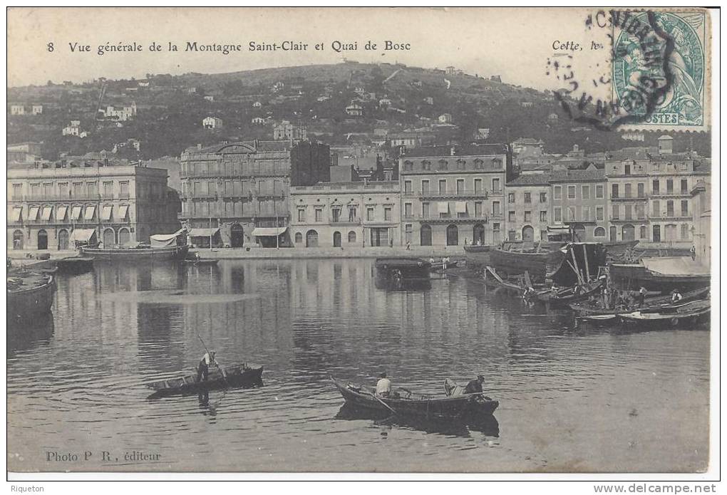 FRANCE  -  1904  -     BELLE  CARTE POSTALE  DE CETTE  - BEAUX CACHETS  - - Cachets Manuels