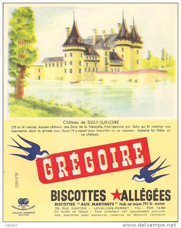 BISCOTTES ALLEGEES GREGOIRE   CHATEAU DE SULLY SUR LOIRE - Biscotti