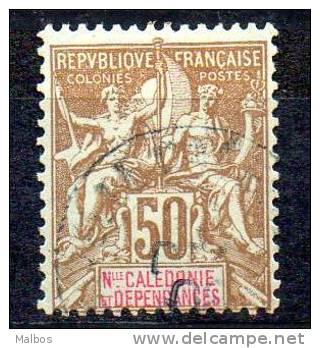 NVlle-CALEDONIE  1900 (ob)  Y&T N° 63 - Papier Azuré - Oblitérés