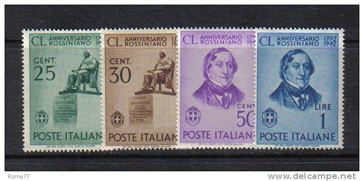 3RG933 - REGNO 1942 , G. Rossini : Serie N. 466/469  *** - Theatre