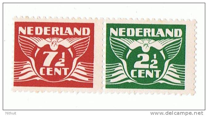 1942 -Nederland Pays Bas -  Lot De 2 Timbres Neufs Non Séparés - 7c1/2 Et 2c1/2 - Unused Stamps