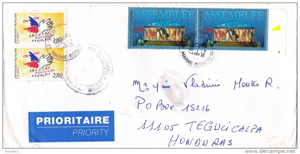 Cover France To Honduras 1997 - Cartas & Documentos