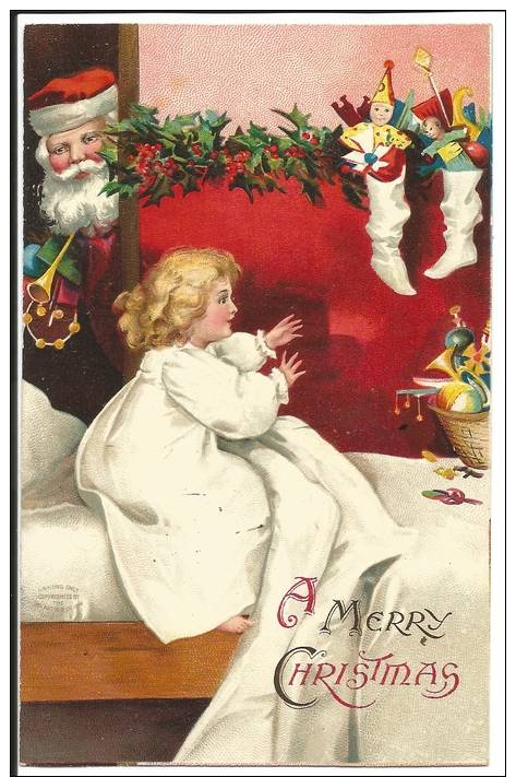 123. Santa Postcard Copyright 1908 By International Art Pub. Co - Santa Claus