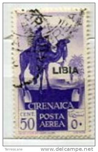 CIRENAICA POSTA AEREA SOVRASTAMPA LIBIA CENT. 50 - Cirenaica