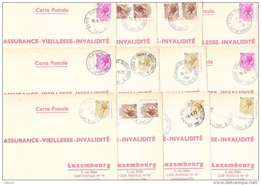 7237# LOTTI 12 CARTOLINE PER LUSSEMBURGO UDINE MAGNANO PALUZZA TREPPO CARNICO GEMONA DEL FRIULI RODEANO TEOR LIGOSULLO - Collections