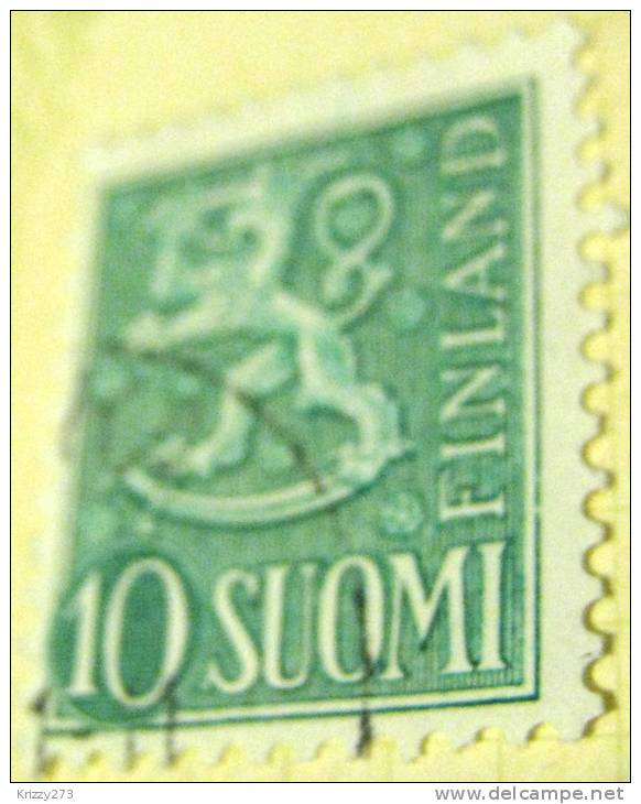 Finland 1954 Heraldic Lion 10m - Used - Used Stamps