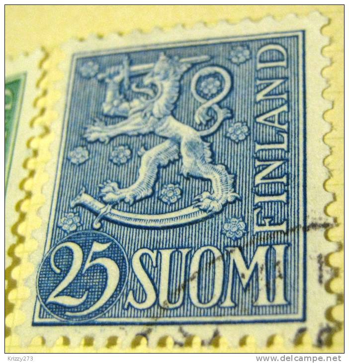 Finland 1954 Heraldic Lion 25m - Used - Used Stamps