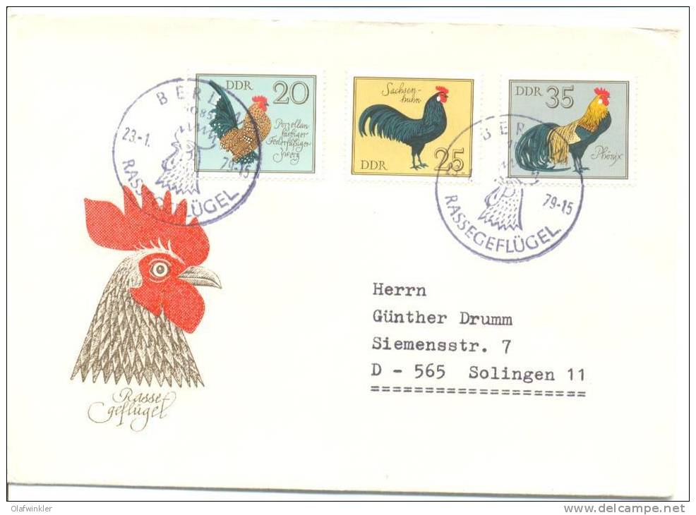 1979 Geflügelrassen Mi 2396-8 / Sc 1984-6 / YT 2064-6 FDC/PDJ [ls] - Briefe U. Dokumente