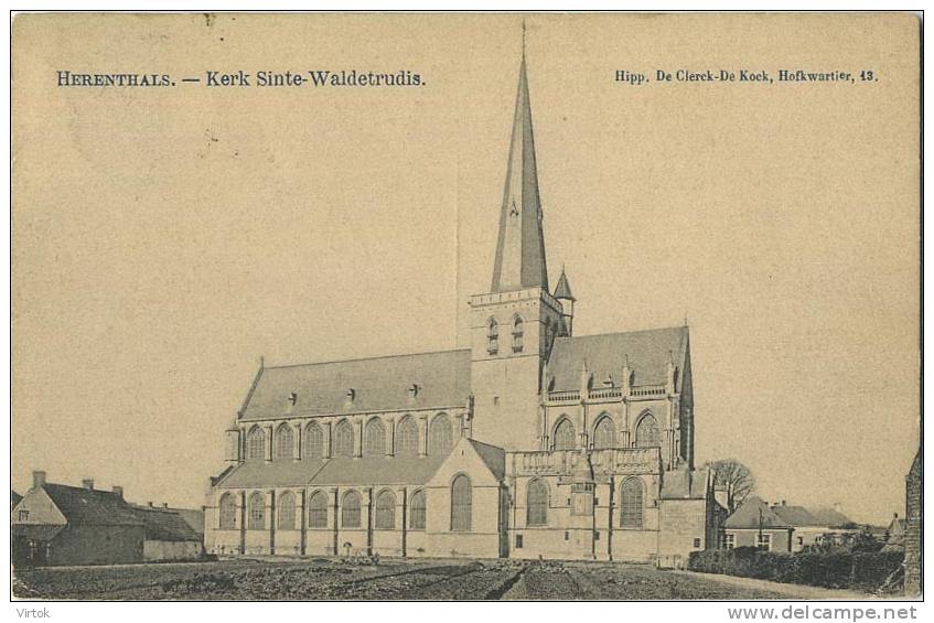 Herentals :  Kerk Sinte-Waldetrudis  ( Geschreven 19xx  Met Zegel 1 Cent  ) - Herentals