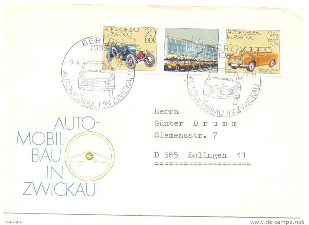 1979 Automobilbau In Zwickau  Mi 2412-3 / Sc 2000a+b / YT (BF 52) FDC/PDJ [ls] - Lettres & Documents