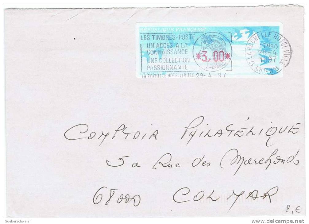 Dist 13 - Lettre Avec Timbre De Distributeur Oiseaux De LA ROCHELLE 29/4/97 - 1990 Type « Oiseaux De Jubert »