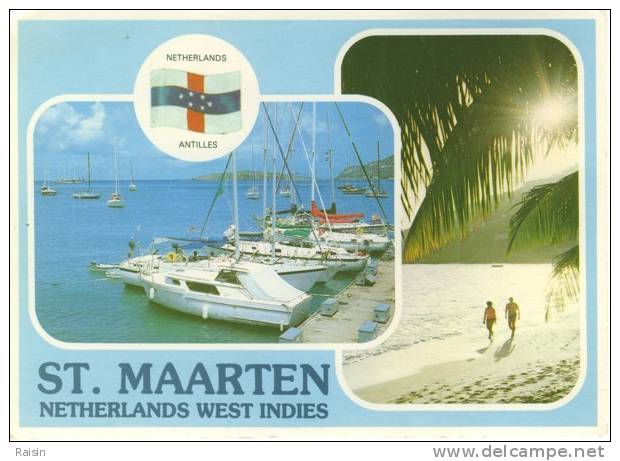 St. Maarten Saint Martin   Netherlands  West Indies The Beach Of Great Bay With The Marina CPSM BE - Saint-Martin