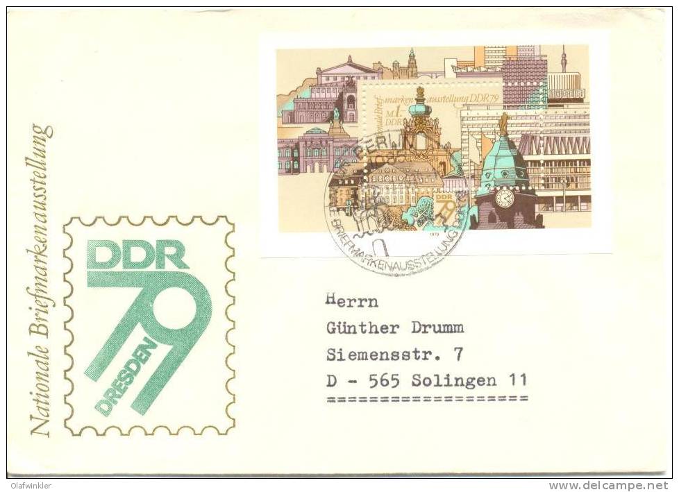 1979 Nationale Briefmarkenausstellung DDR ´79  Mi Block 55 / Sc 2030 / YT BF 53 FDC/PDJ [ls] - Lettres & Documents