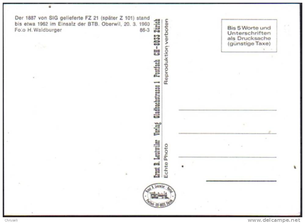 Birsigtal - Bahn  Leutwiler  Verlag - Sonstige & Ohne Zuordnung