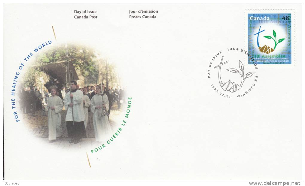 Canada FDC Scott #1992 48c Lutheran World Federation Tenth Assembly - 2001-2010