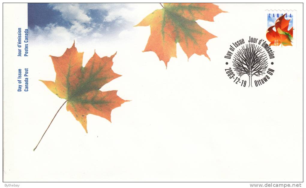 Canada FDC Scott #2008 49c Orange Maple Leaf - Coil Definitive - 2001-2010