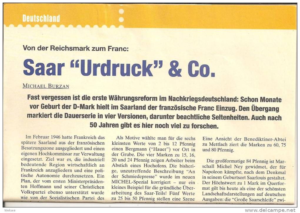 Saarland  -  Die Dauerserie Von 1947, Sowie Mit Ueberdruck In Francs. 9 DIN A4 Seiten. Sehr Detailiert!! - Philatelie Und Postgeschichte