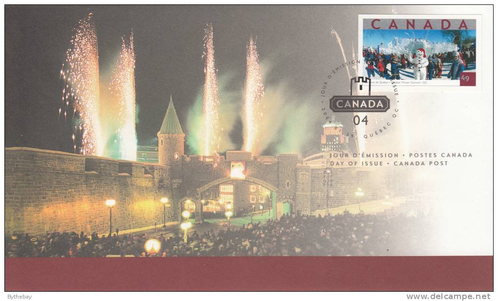 Canada FDC Scott #2019 49c Quebec Winter Carnival - Tourist Attractions - 2001-2010
