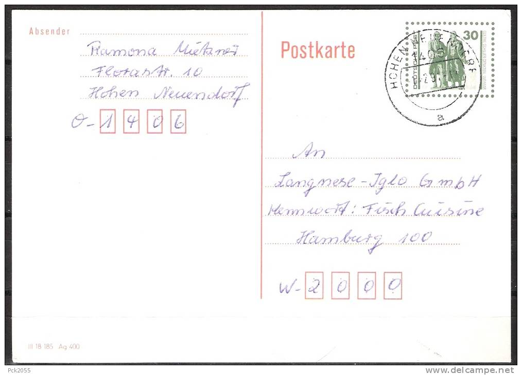 DDR Ganzsache Jahr 1990 MiNr .P 107 II Gelaufen  ( D 108 )NP - Andere & Zonder Classificatie