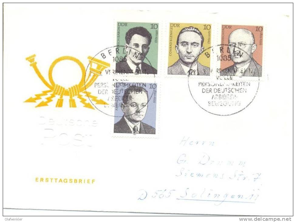 1981 Persönlichkeiten (IX) Mi 2589-92 / Sc 2166-9 / YT 2246-9 FDC/PDJ [ls] - Briefe U. Dokumente