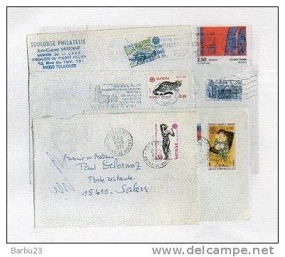 LOT DE SIX ENVELOPPES AVEC TIMBRES EUROPA - FRANCE - - Collections