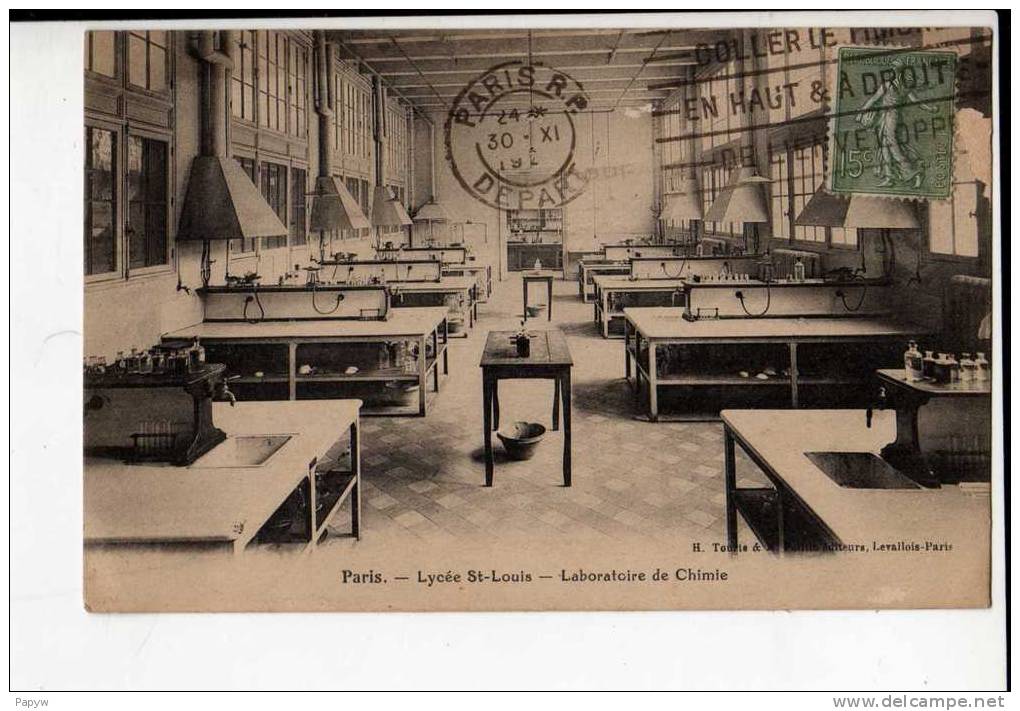 PARIS - LYCEE SAINT LOUIS - LABORATOIRE DE CHIMIE - Onderwijs, Scholen En Universiteiten