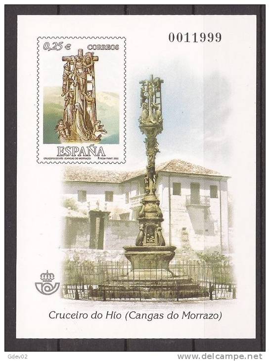 ESPO79-B049TBH.España. Spain.Espagne. Cruceiro De HIO.Cangas De Morrazo.EXFILNA .2003.(Ed  PO79) Sin Charnela. LUJO - Blocks & Sheetlets & Panes