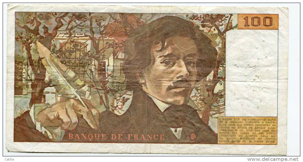 P France 100 Francs "" DELACROIX "" 1980 - 100 F 1978-1995 ''Delacroix''