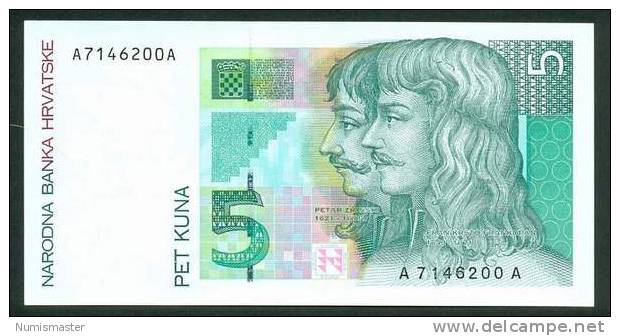 CROATIA , 5 KUNA 31.10.1993. P-28 , UNC - Croacia