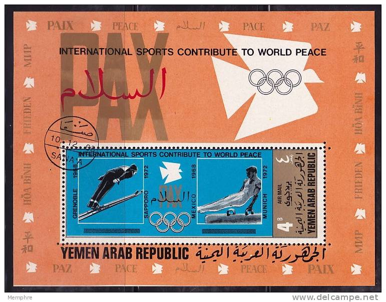 YAR  1969  International Sports Contribute To World Peace  Souvenir Sheet Used - Yemen