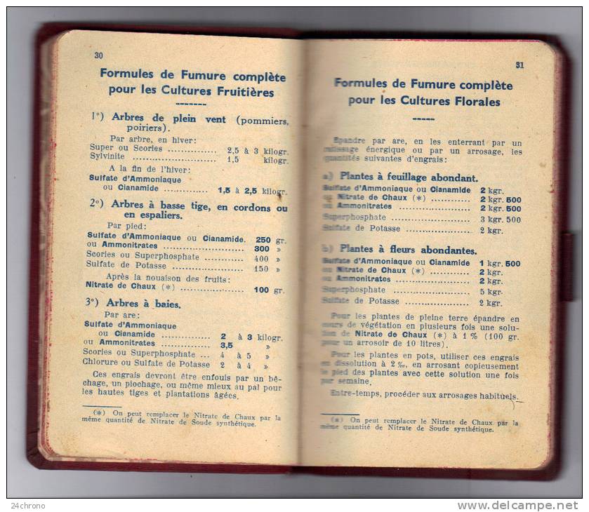 Agenda de 1940: Syndicat Professionnel de l´ Industrie des Engrais Azotes, Agriculture, avec son Calendrier et Crayon