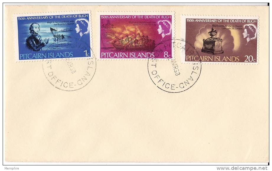 1968  150th Ann Of Capt Blight's Death  FDC - Pitcairn Islands