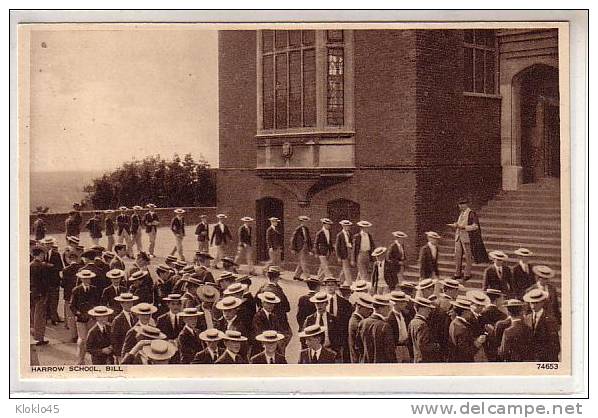 Angleterre - HARROW - SCHOOL BILL - Animé Procession Of Students In Boater  - Outcome Of View Flyer - Middlesex