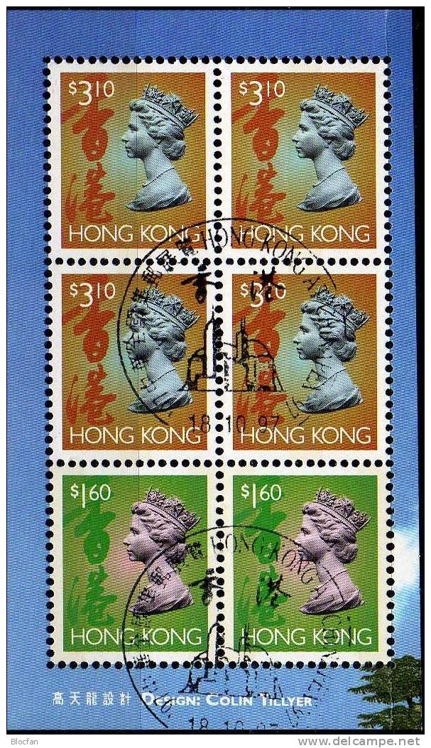 BM-Ausstellung 1997 Hongkong 772,774 ZD + Block 50 O 20€ Hauptpost Der Stadt Stamp On Stamp Exposition Bloc Bf HONG KONG - Colecciones & Series
