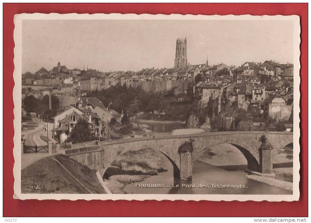 Q0005 Fribourg Pont Des Tisserands,vieille Ville. Cachet 1939.Perrochet 456 - Fribourg