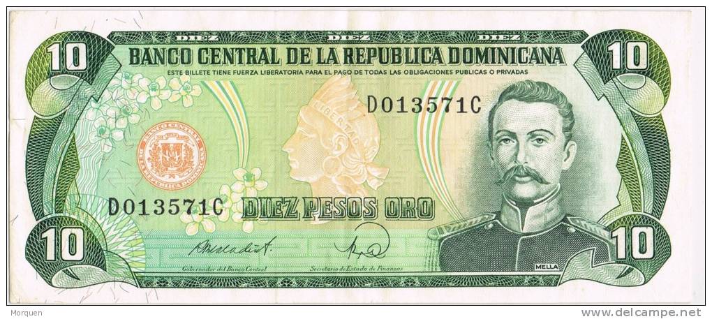 Billete 10 Pesos Republica DOMINICANA, Mella Y Mineria - República Dominicana