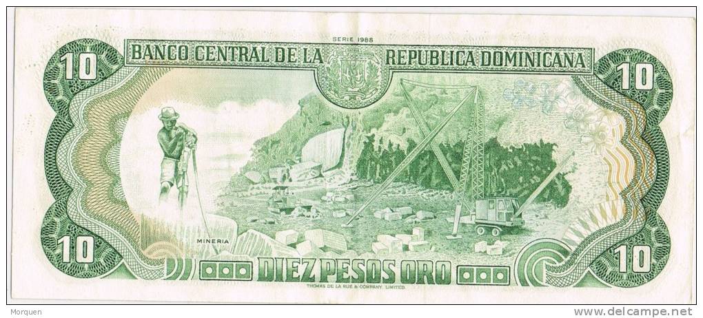 Billete 10 Pesos Republica DOMINICANA, Mella Y Mineria - República Dominicana