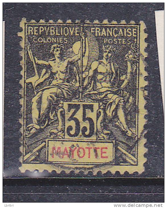 MAYOTTE N° 18 35C NOIR S JAUNE TYPE GROUPE OBL - Sonstige & Ohne Zuordnung