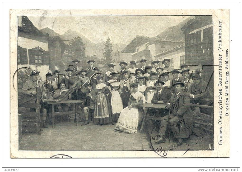 Schliersee (Allemagne, Bavière) : Grosses Oberbayrisches Bauerntheater -Volkstheater- Direktion Dengg En 1908 (animée). - Schliersee