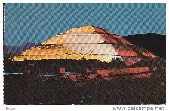 Mexico - Teotihuacán - Night View Pyramid Of The Sun - Nice Stamp - Mexiko