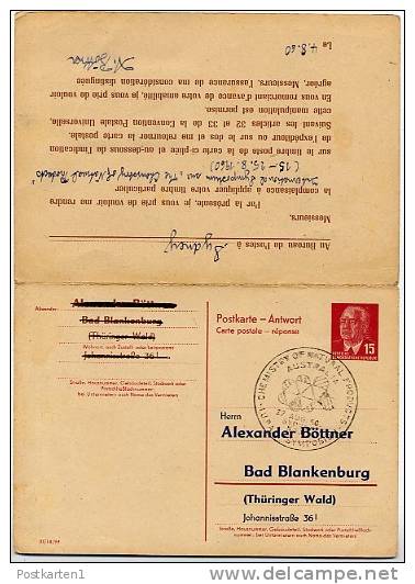 DDR  P65 Antwort-Postkarte ZUDRUCK #2  Sost. CHEMIE Der Naturprodukte SYDNEY 1960 - Private Postcards - Used