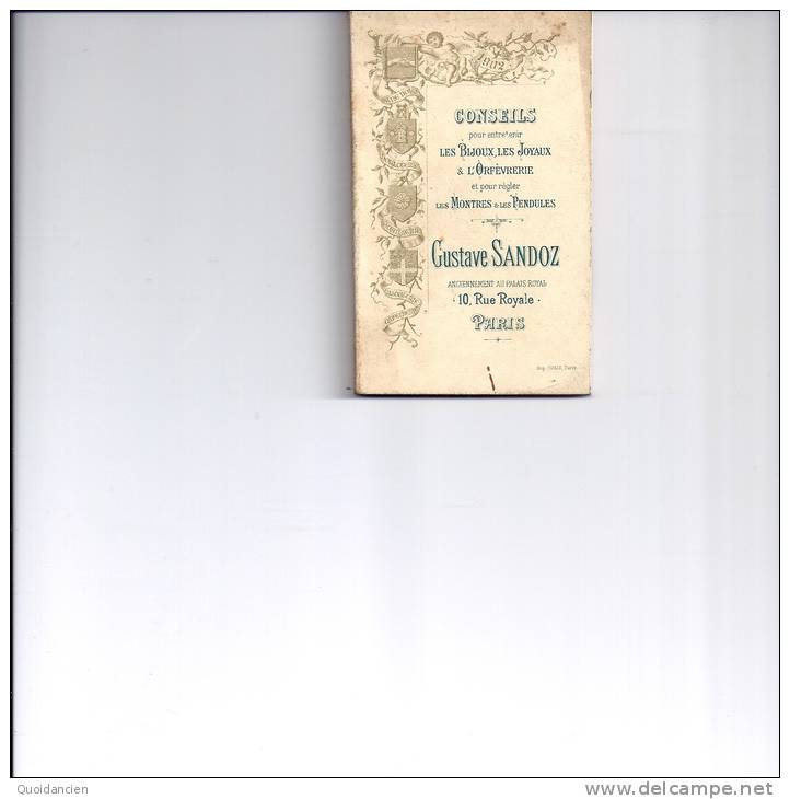 Livret  1902  -  G. SANDOZ  10 Rue  ROYALE  PARIS  -  CONSEILS  Pour Entretenir  BIJOUX,  JOYAUX Et   ORFEVRERIE , - Non Classés