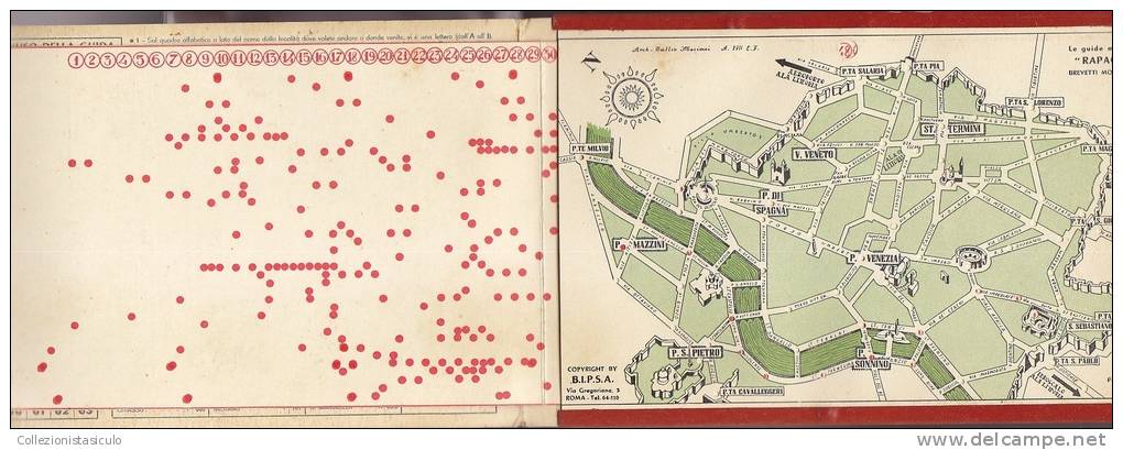 $-346- Cartina Di Roma - 63 Itinerari 1939 - Ala Littoria - Agip Italoil - Roadmaps