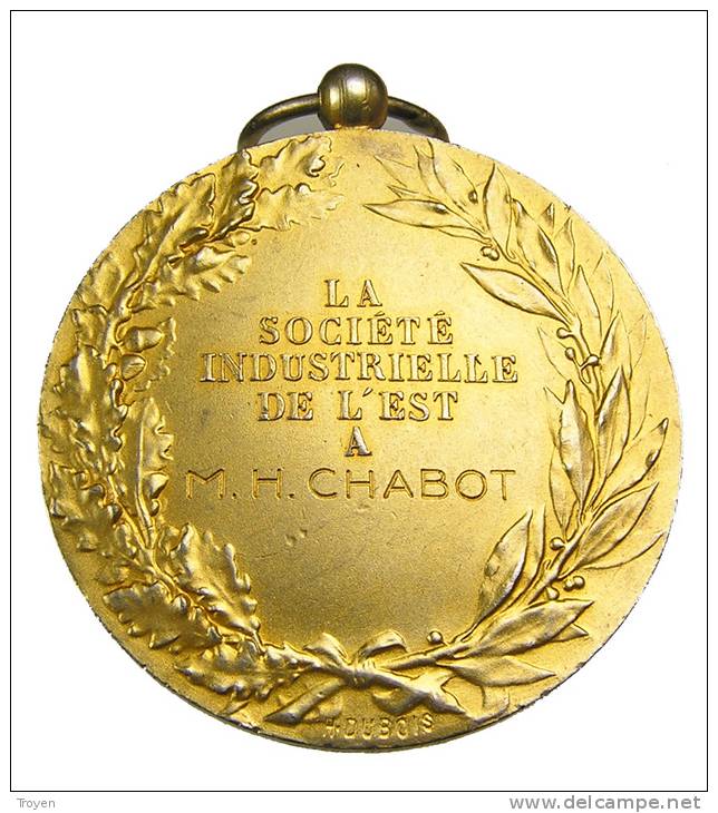 Médaille - Société Industrielle De L'Est - Argent Doré (vermeil) -  41mm - 37,10gr. - TTB - Professionals / Firms