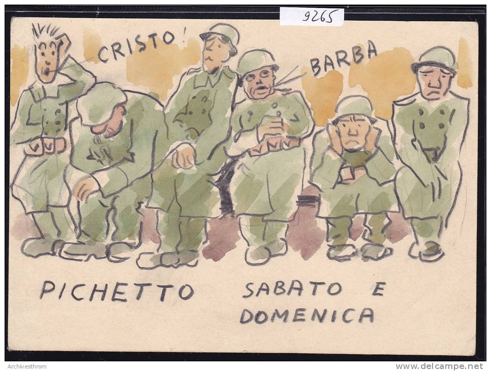 (ca Bellinzone ) Marzo 1942 Pichetto - Disegno Matita E Aquerello De O. Dikman (Hans Schatzmann) ; F. 10 / 15 (9265) - Bellinzone