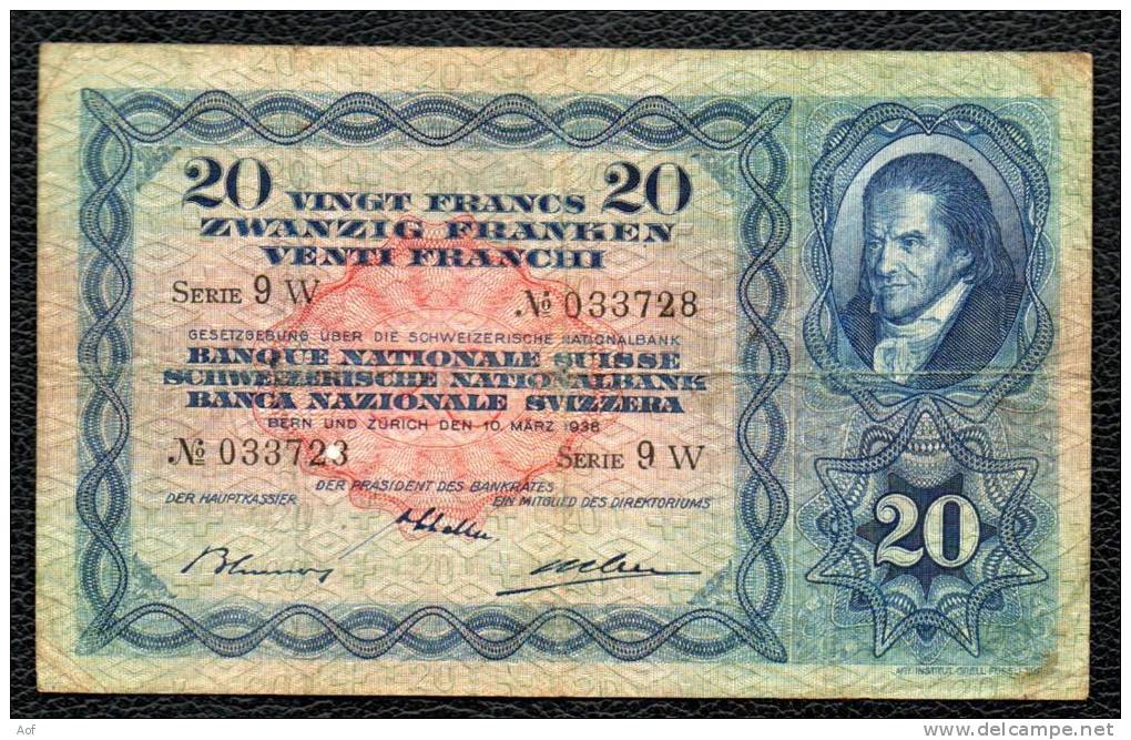 20F SUISSE 1938 - Suiza