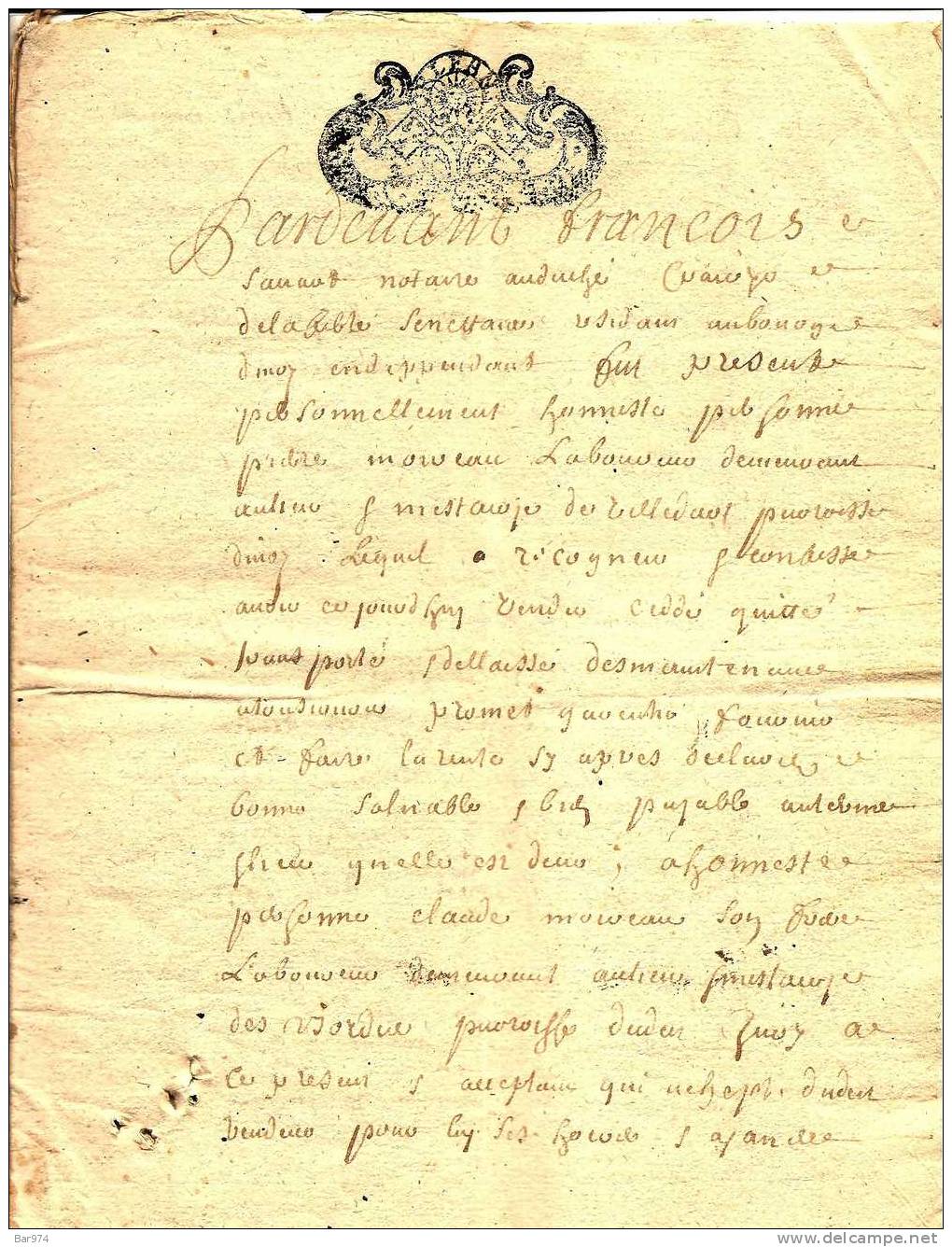 Manuscrit De La Généralité D´ Orléans,1710, T B à Voir - Matasellos Generales