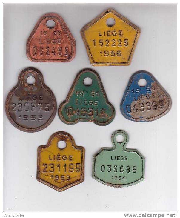 Lot De 7 Plaques De Vélo - Belgique - Number Plates